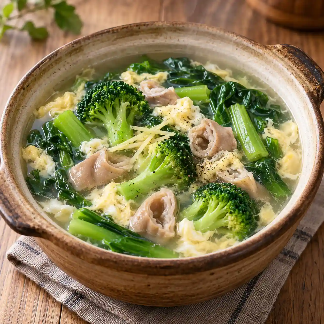 少量肥腸青花菜自然滑羹