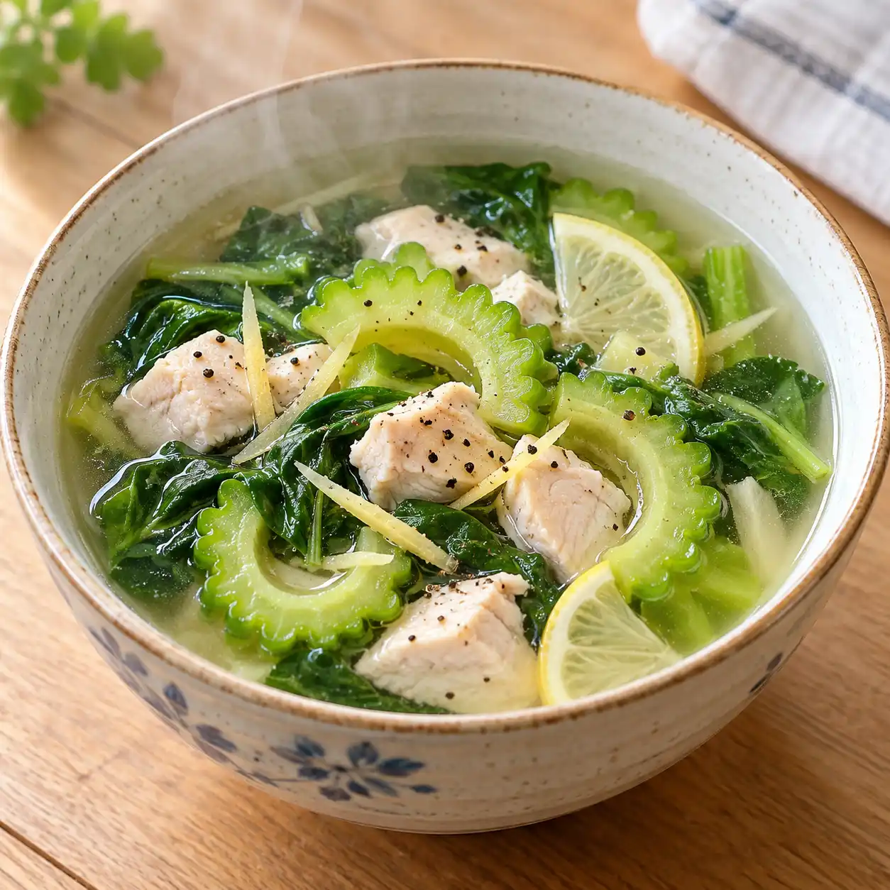 檸香雞丁苦瓜蔬菜湯