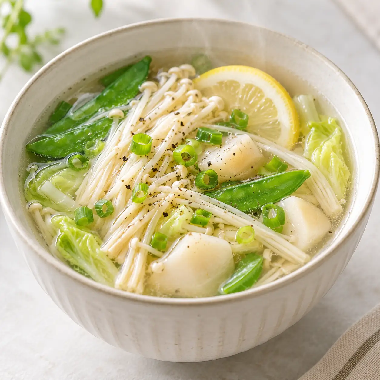 檸香金針菇菱角湯