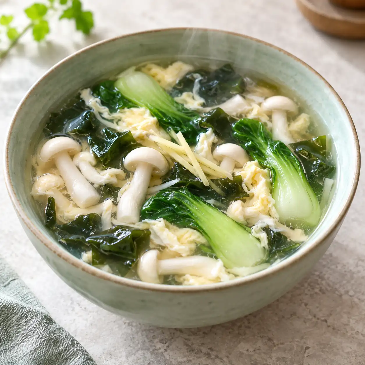 白精靈菇海帶芽清湯