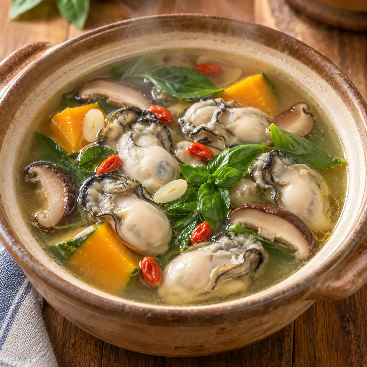 羅勒鮮蚵南瓜湯