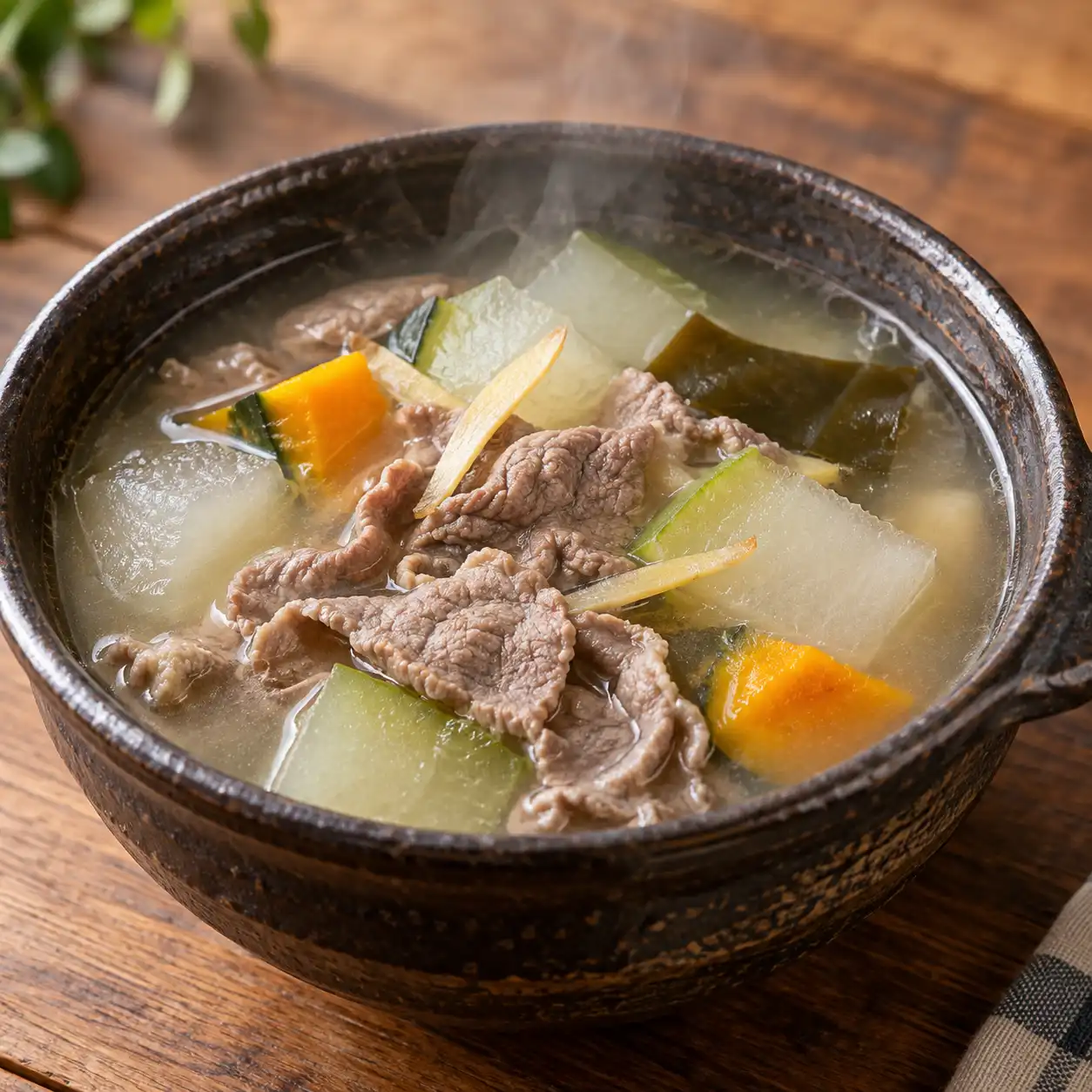 牛肉片冬瓜自然滑羹