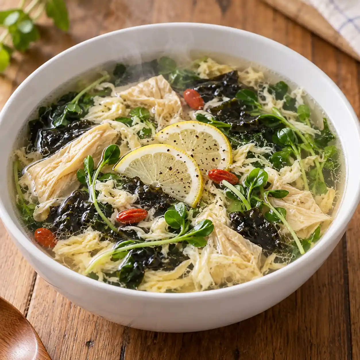 檸檬豆皮紫菜蛋花湯