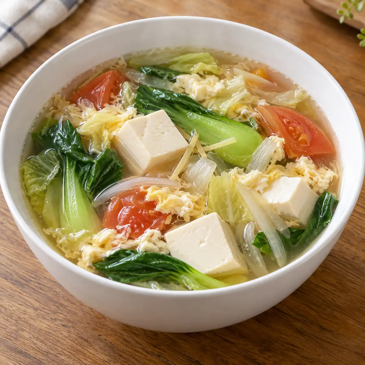 板豆腐青江菜清湯