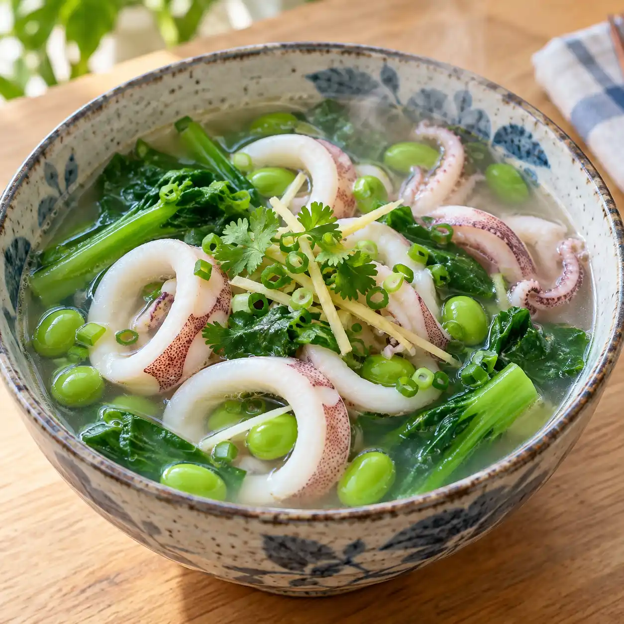 薑絲中卷毛豆湯