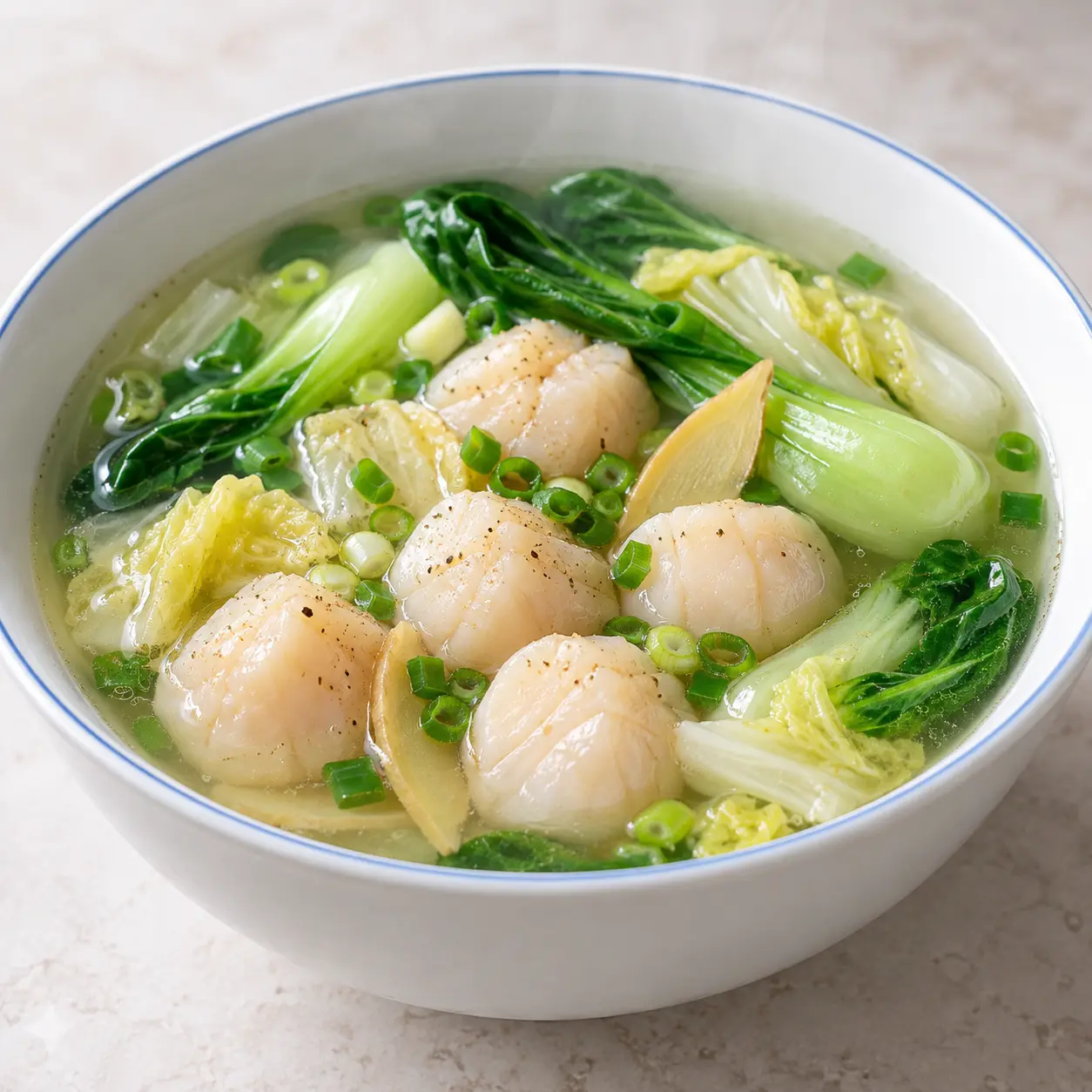 干貝青江菜清湯