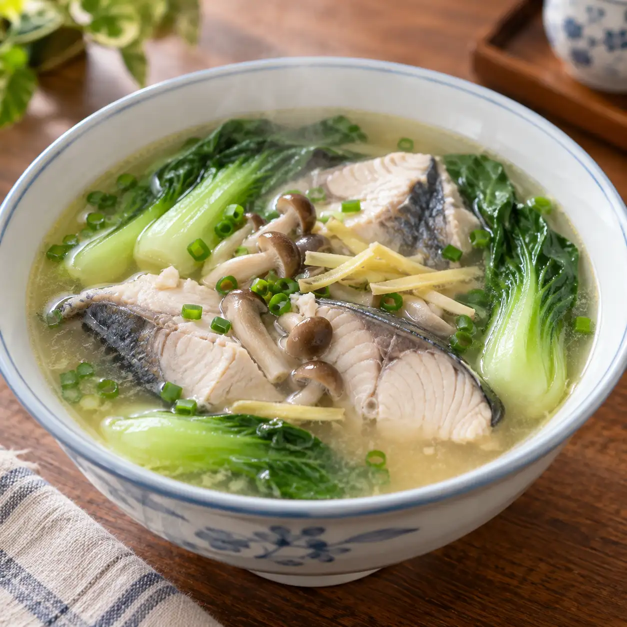 味噌虱目魚青江菜湯