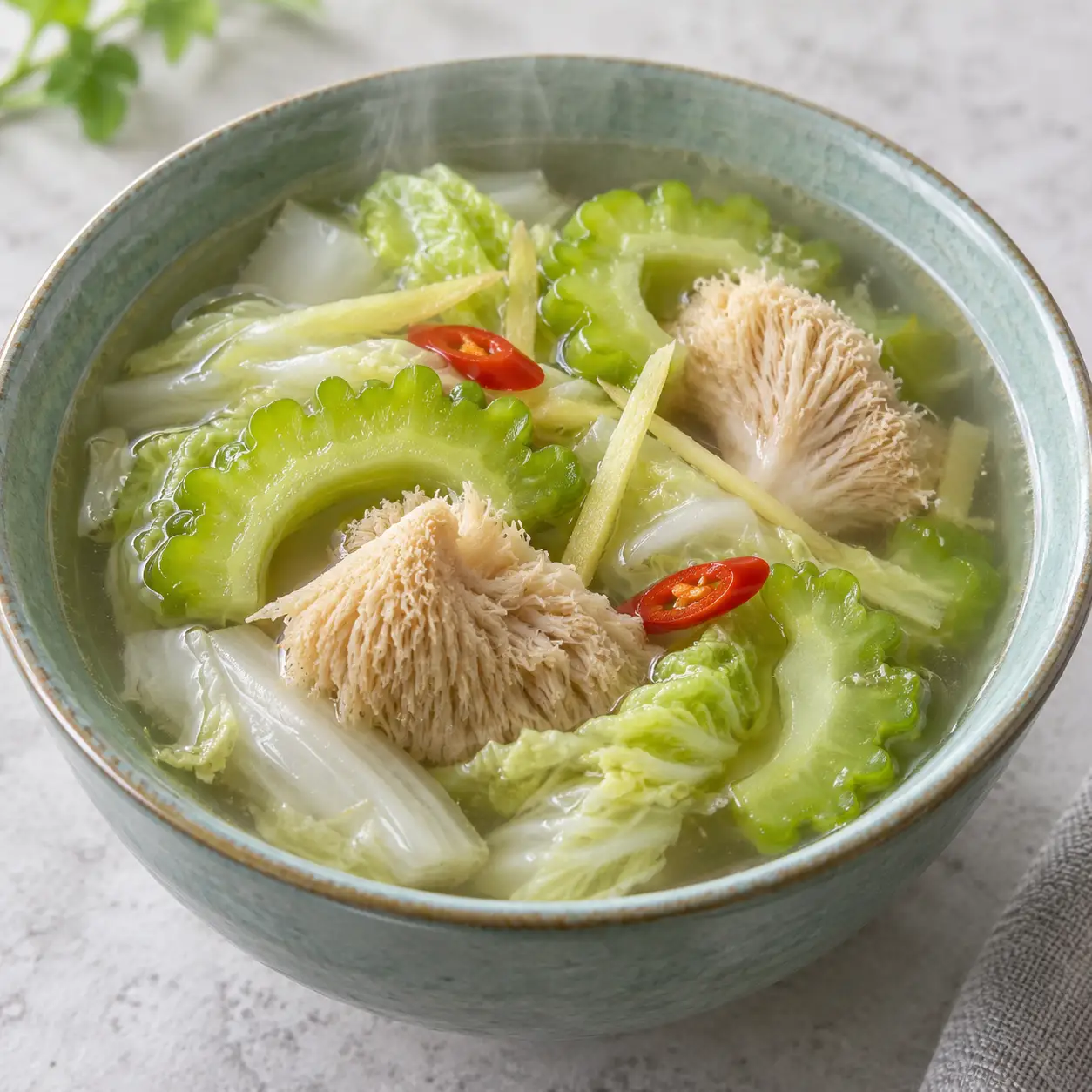 猴頭菇苦瓜清湯