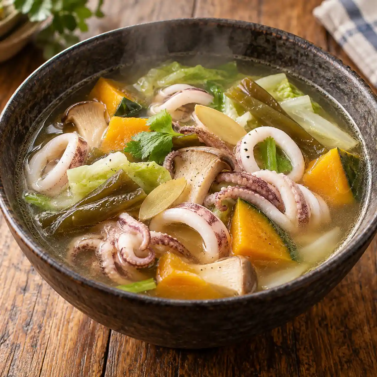剝皮辣椒小卷南瓜湯