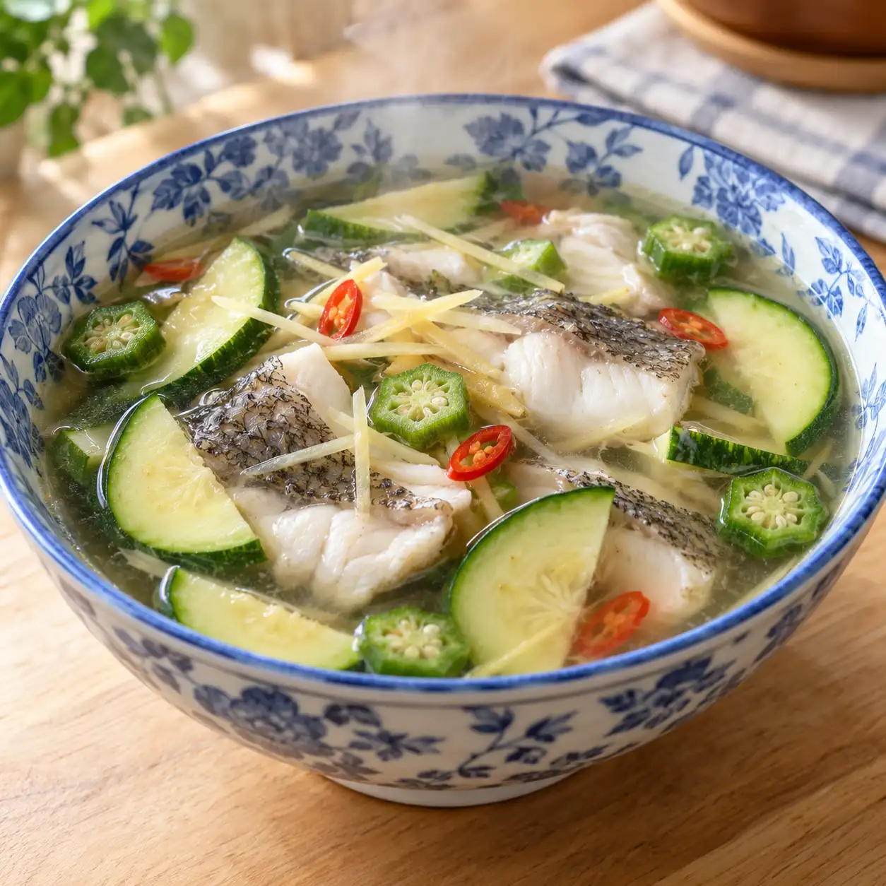 鱸魚櫛瓜酸辣湯