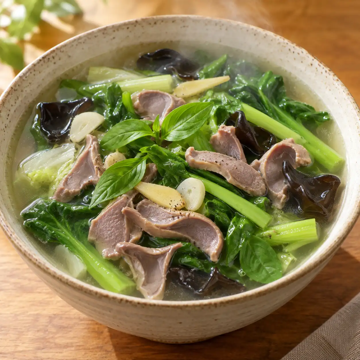 羅勒雞胗芥藍湯