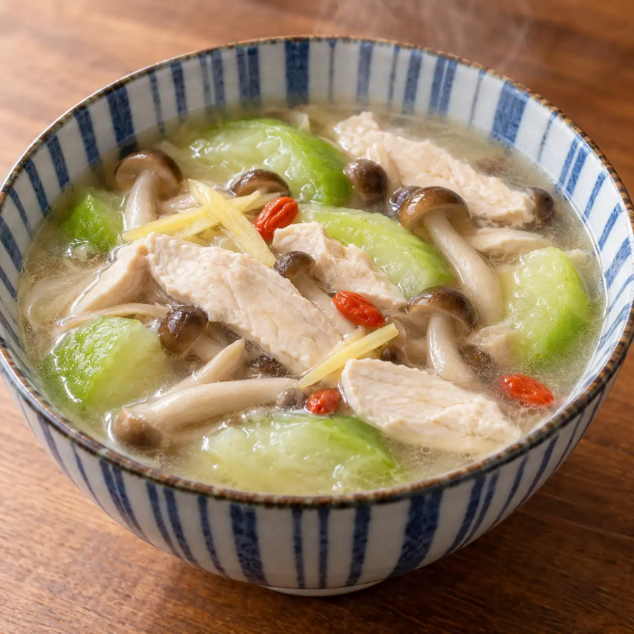 雞肉片鴻喜菇自然滑羹