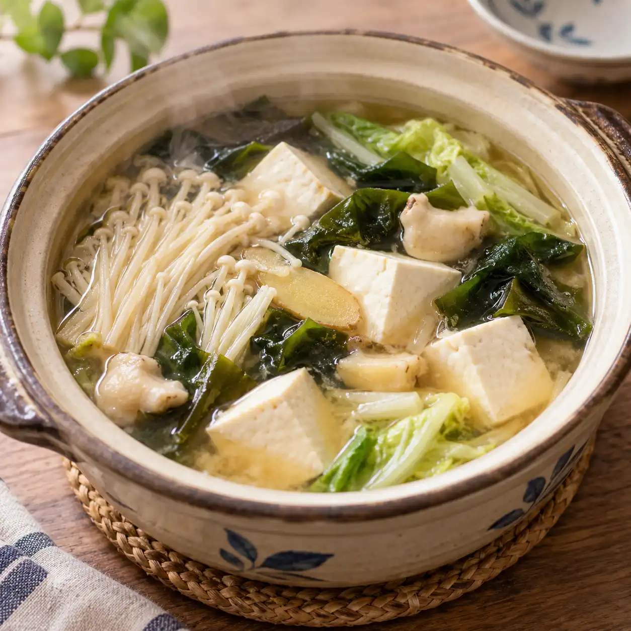 味噌金針菇菱角豆腐煲