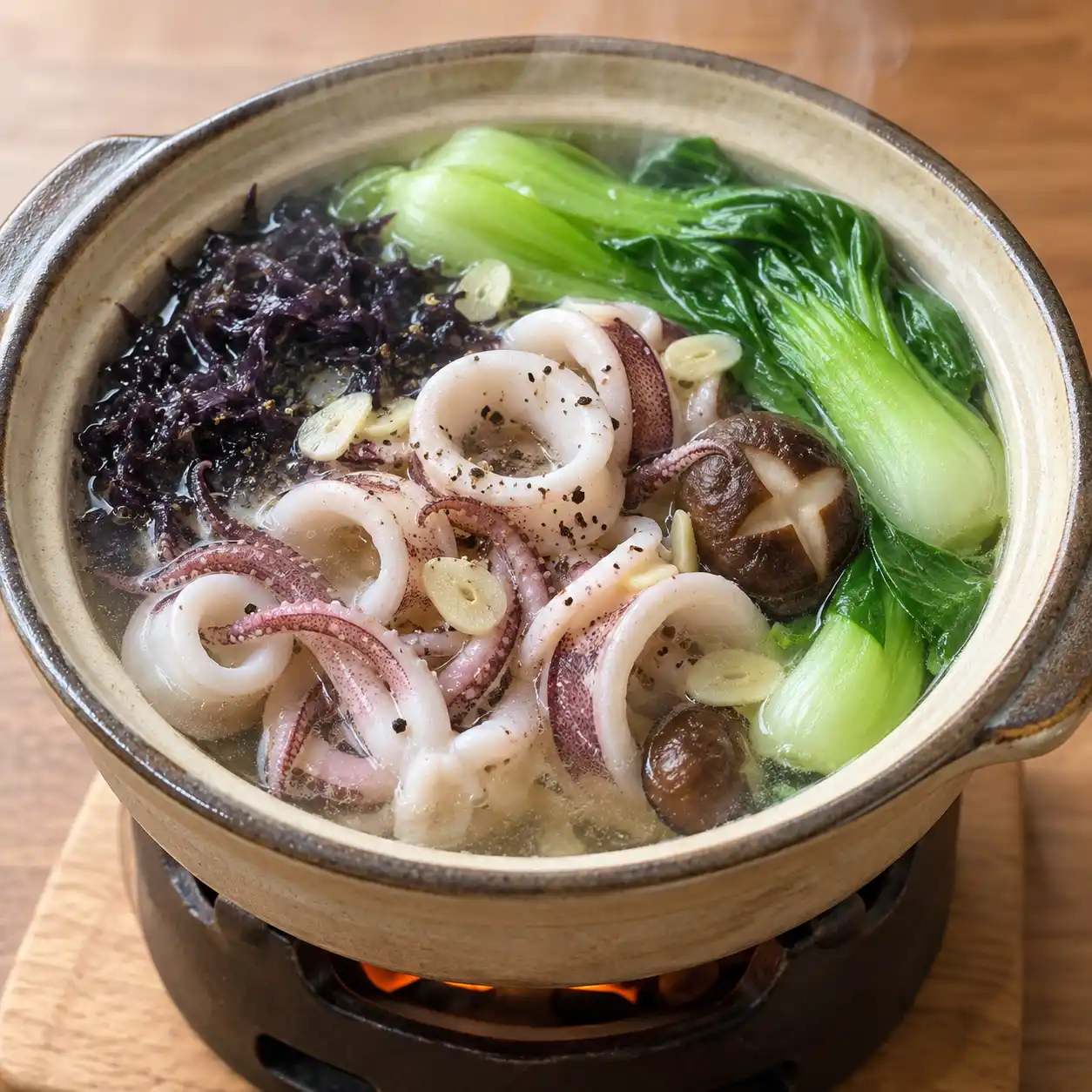 蒜香小卷青江菜小火鍋