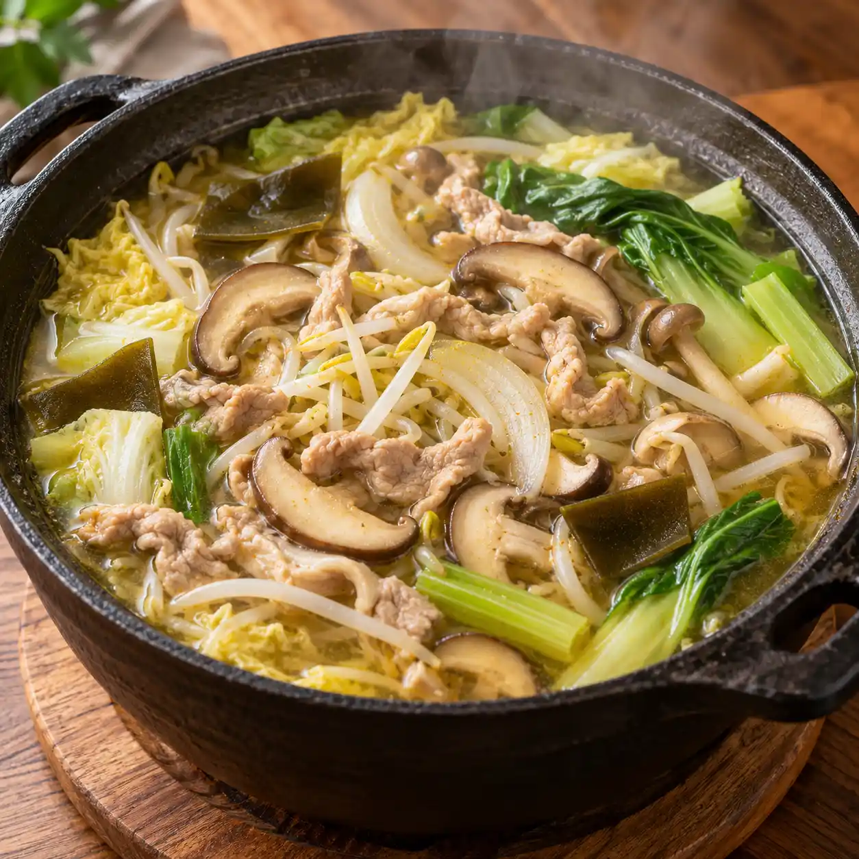 瘦肉絲蘑菇昆布鍋