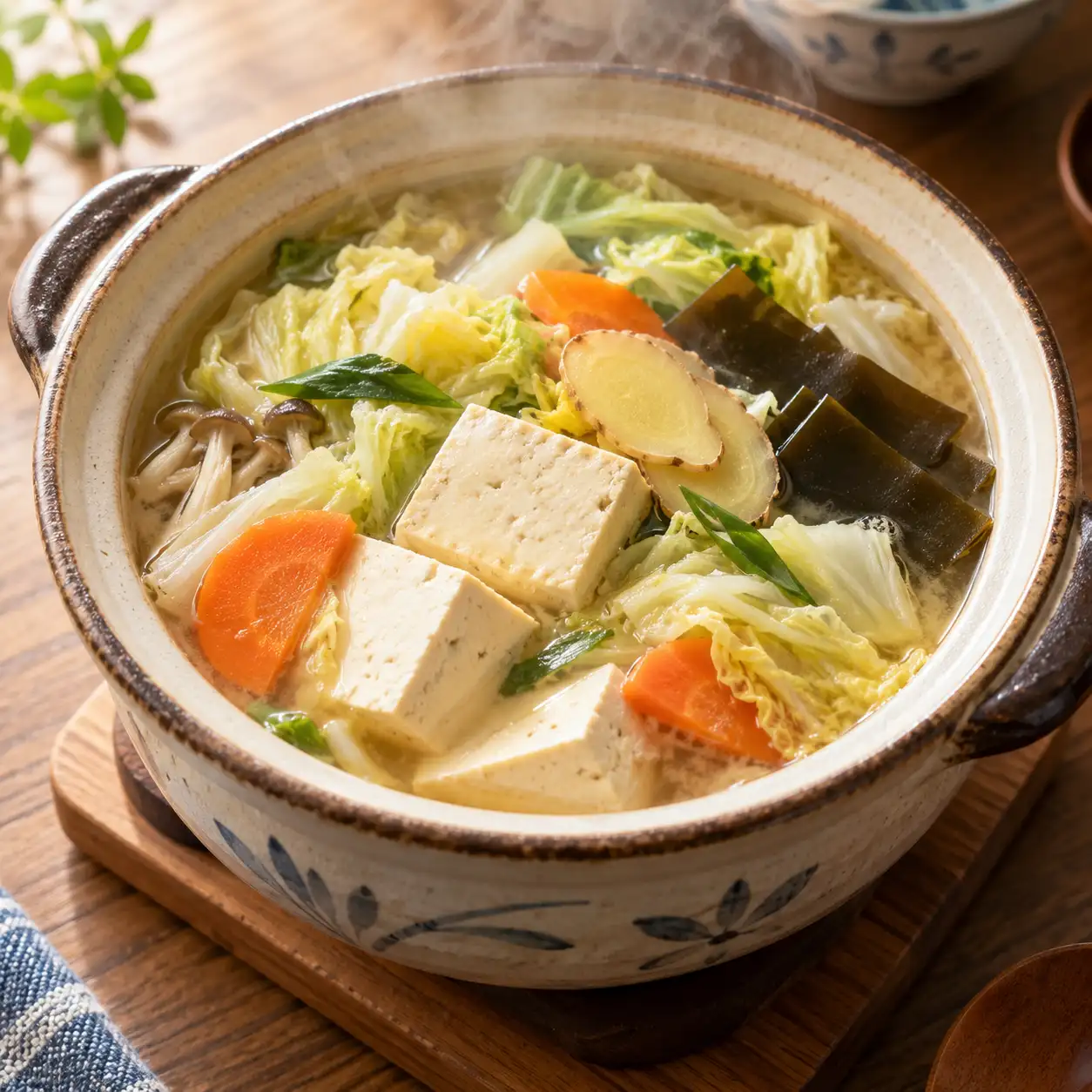 味噌板豆腐高麗菜小火鍋