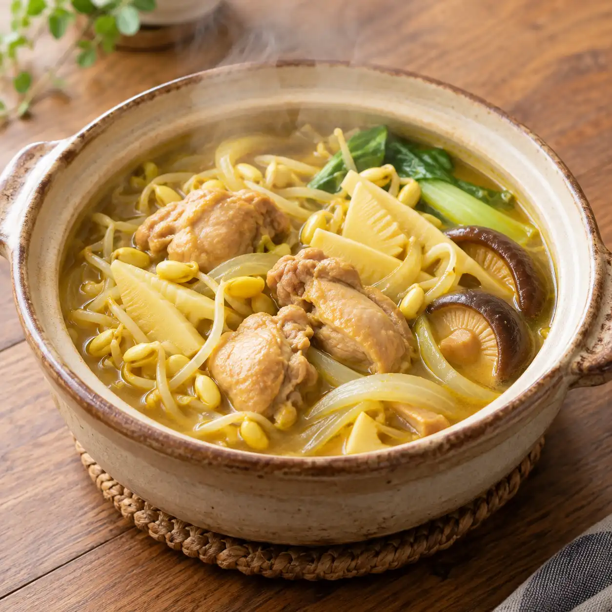 咖哩雞腿黃豆芽鍋