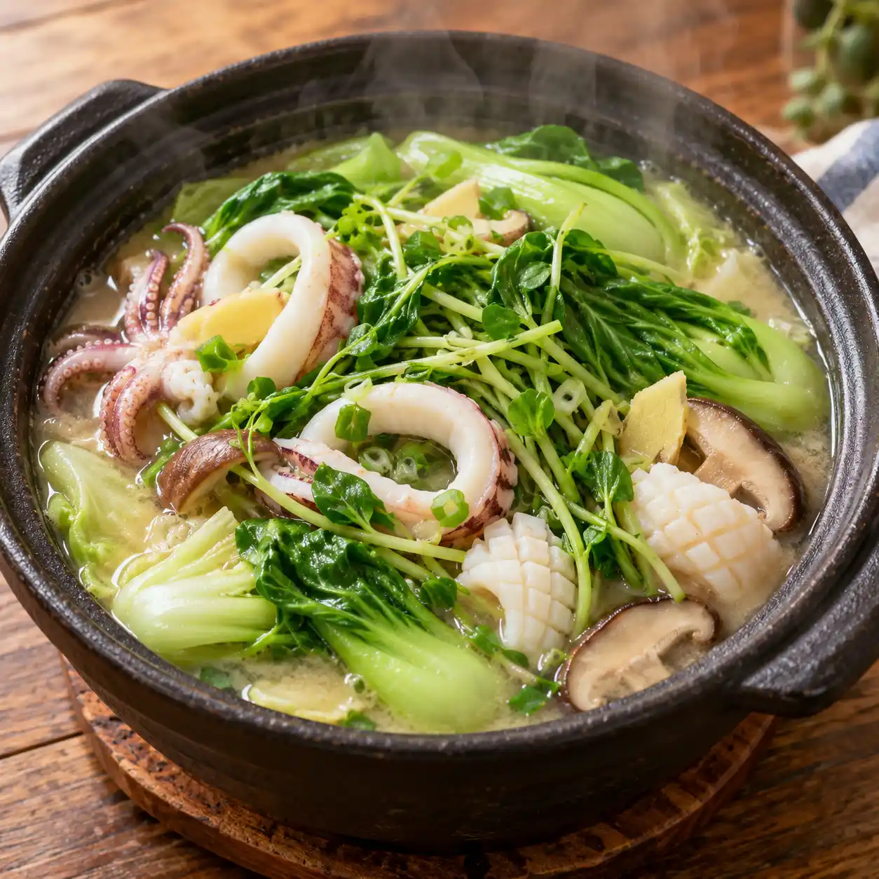 透抽豆苗蔬菜煲