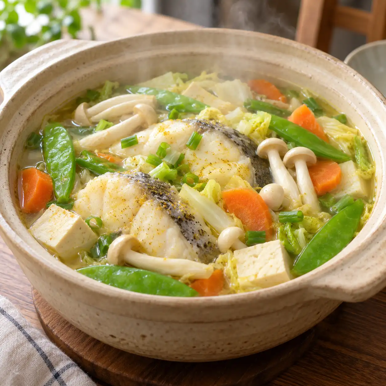 鱈魚荷蘭豆蔬菜煲