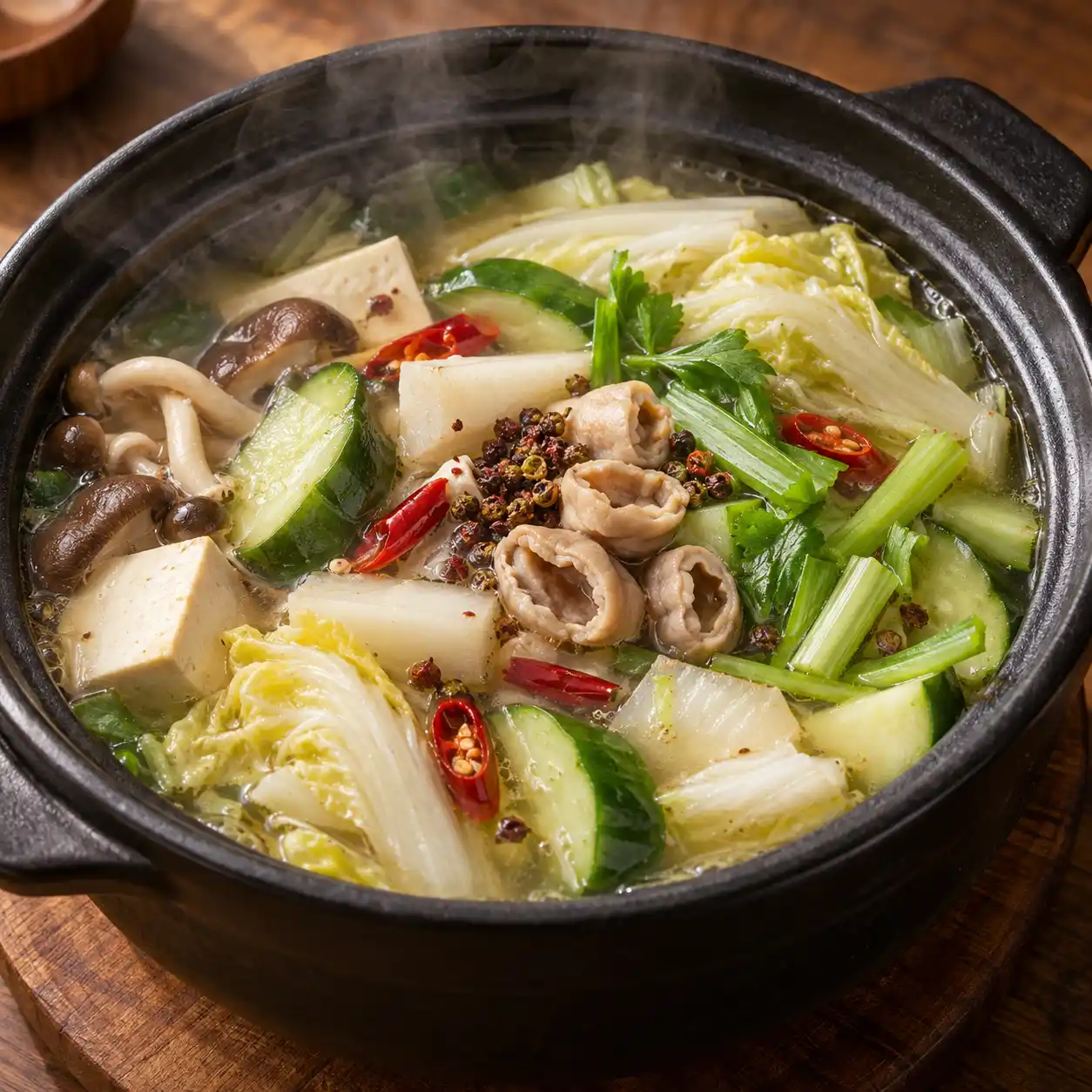 椒麻少量肥腸山藥鍋