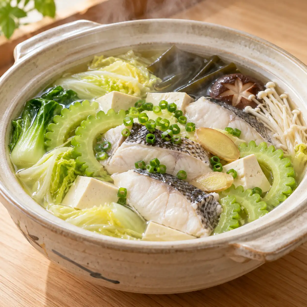 昆布鱸魚苦瓜豆腐煲
