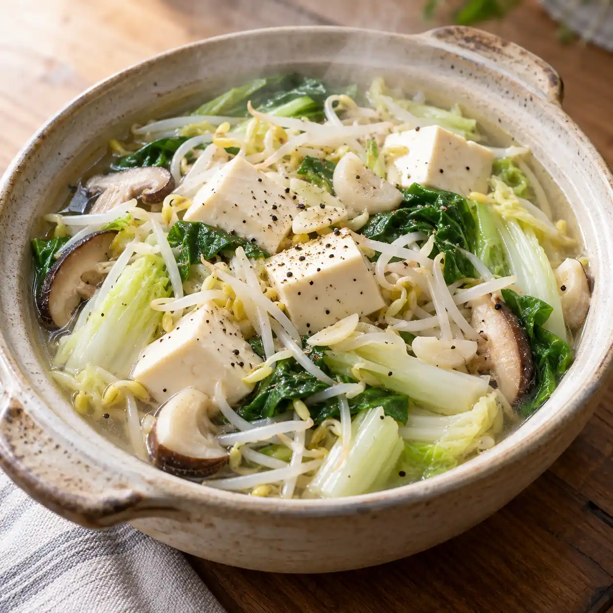 嫩豆腐綠豆芽蔬菜煲