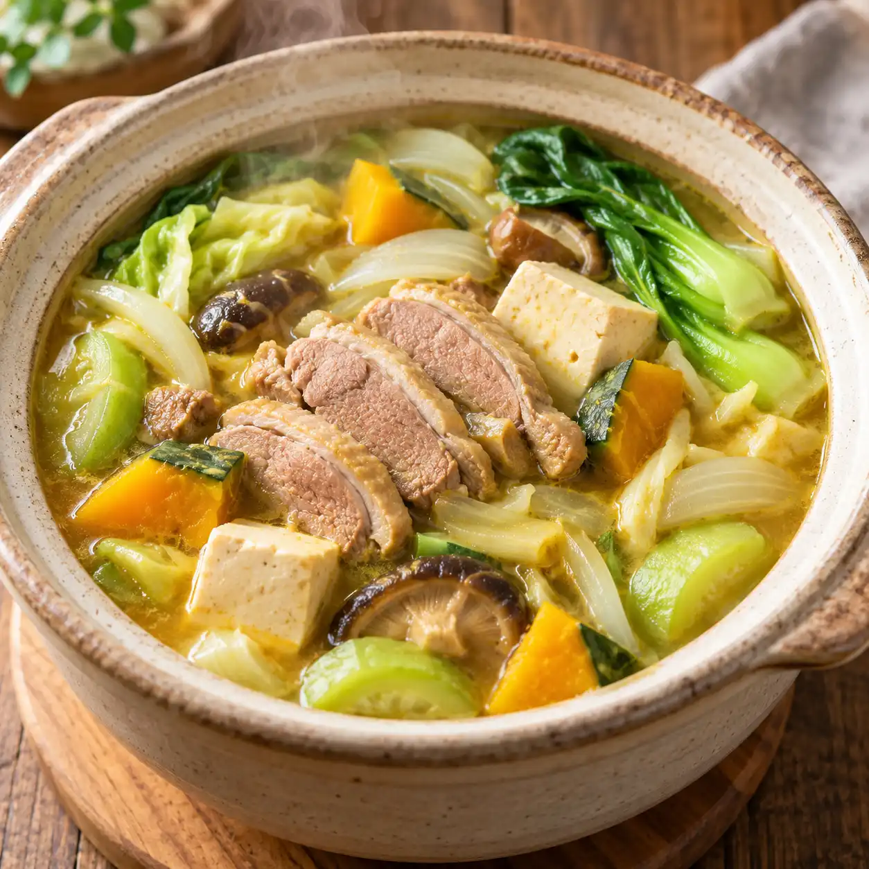 咖哩鴨胸南瓜豆腐煲