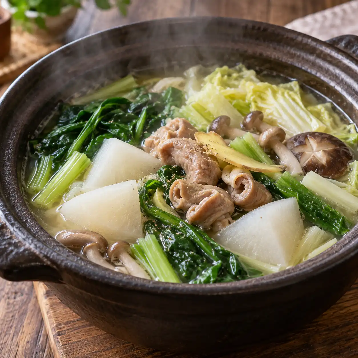 少量肥腸白蘿蔔蔬菜煲