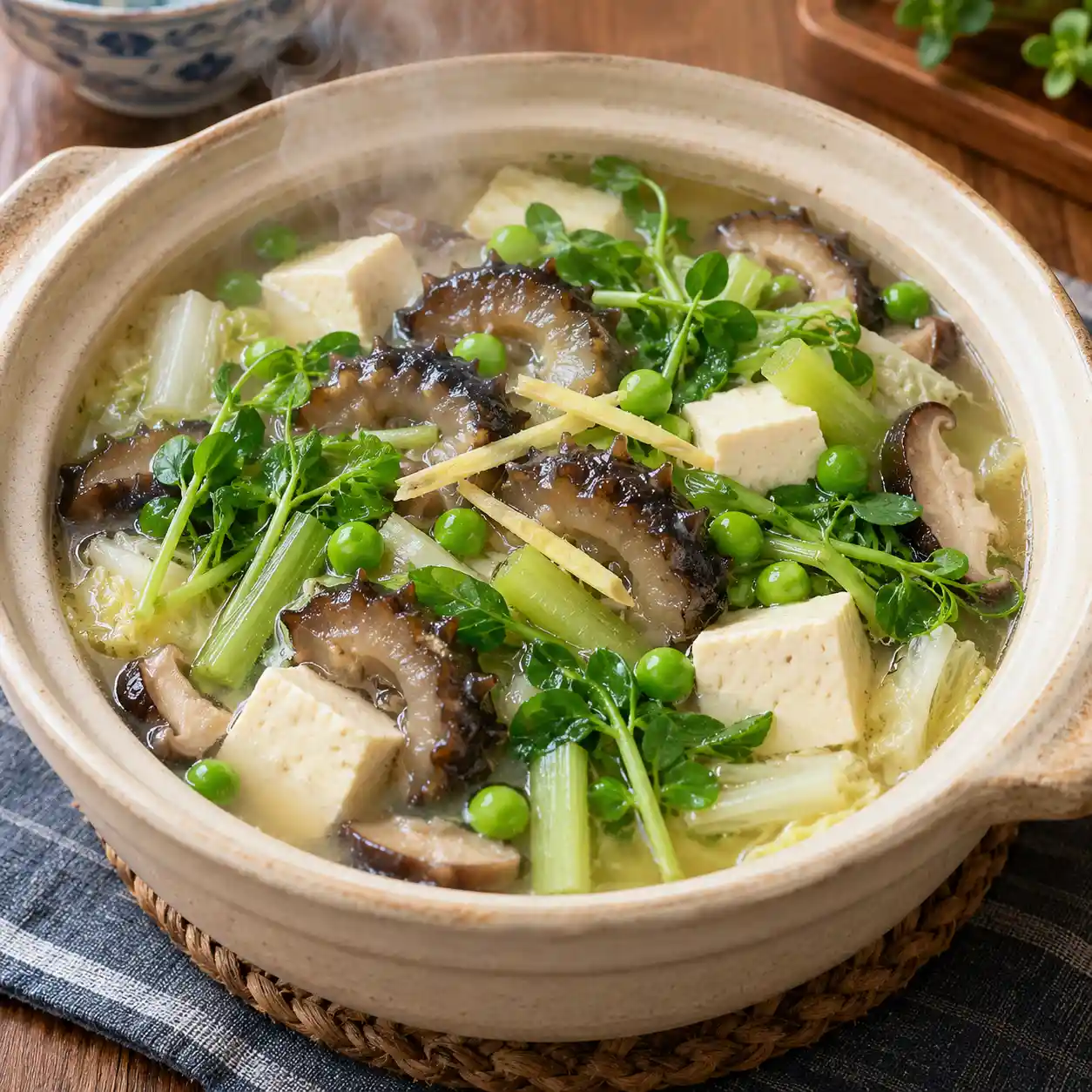 味噌海參豌豆豆腐煲