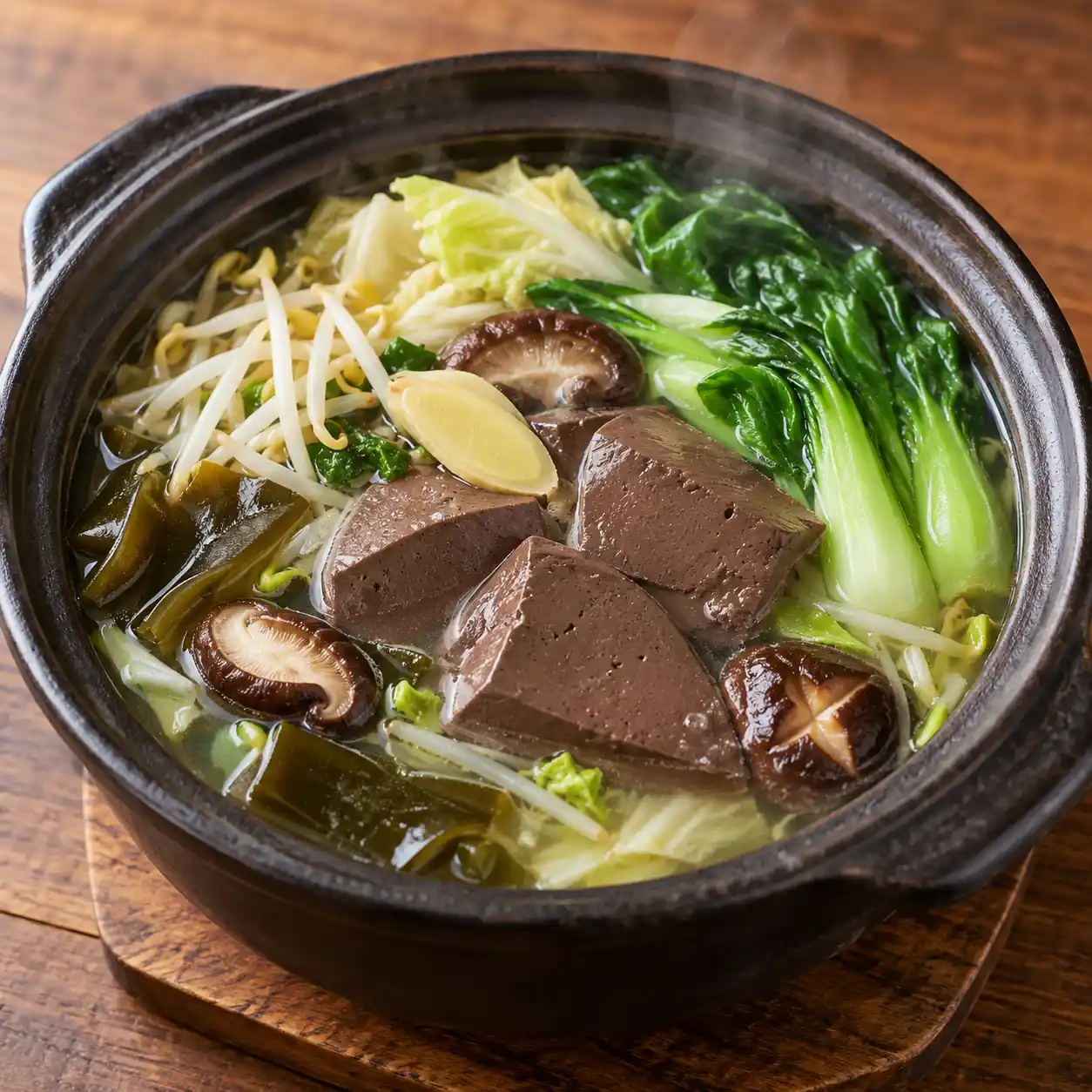 鴨血青江菜蔬菜煲