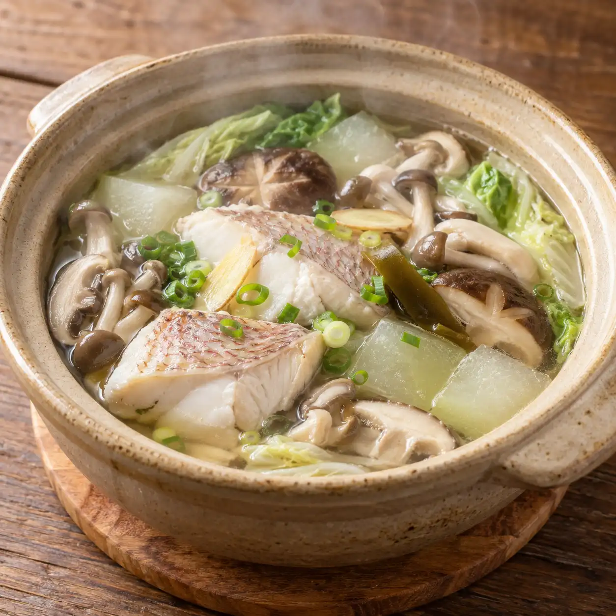 鯛魚蘑菇砂鍋