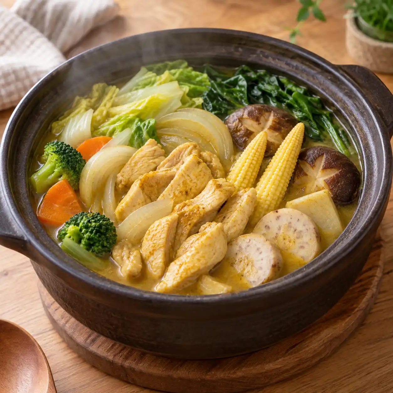 咖哩雞肉片玉米筍鍋