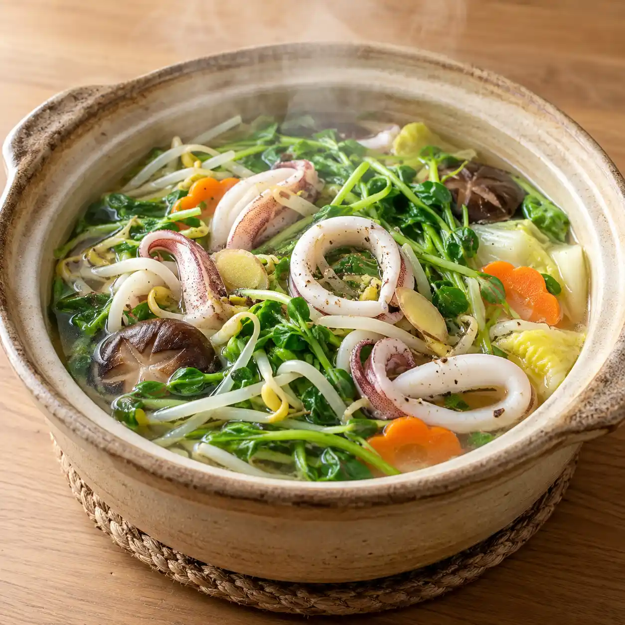 中卷豆苗蔬菜煲