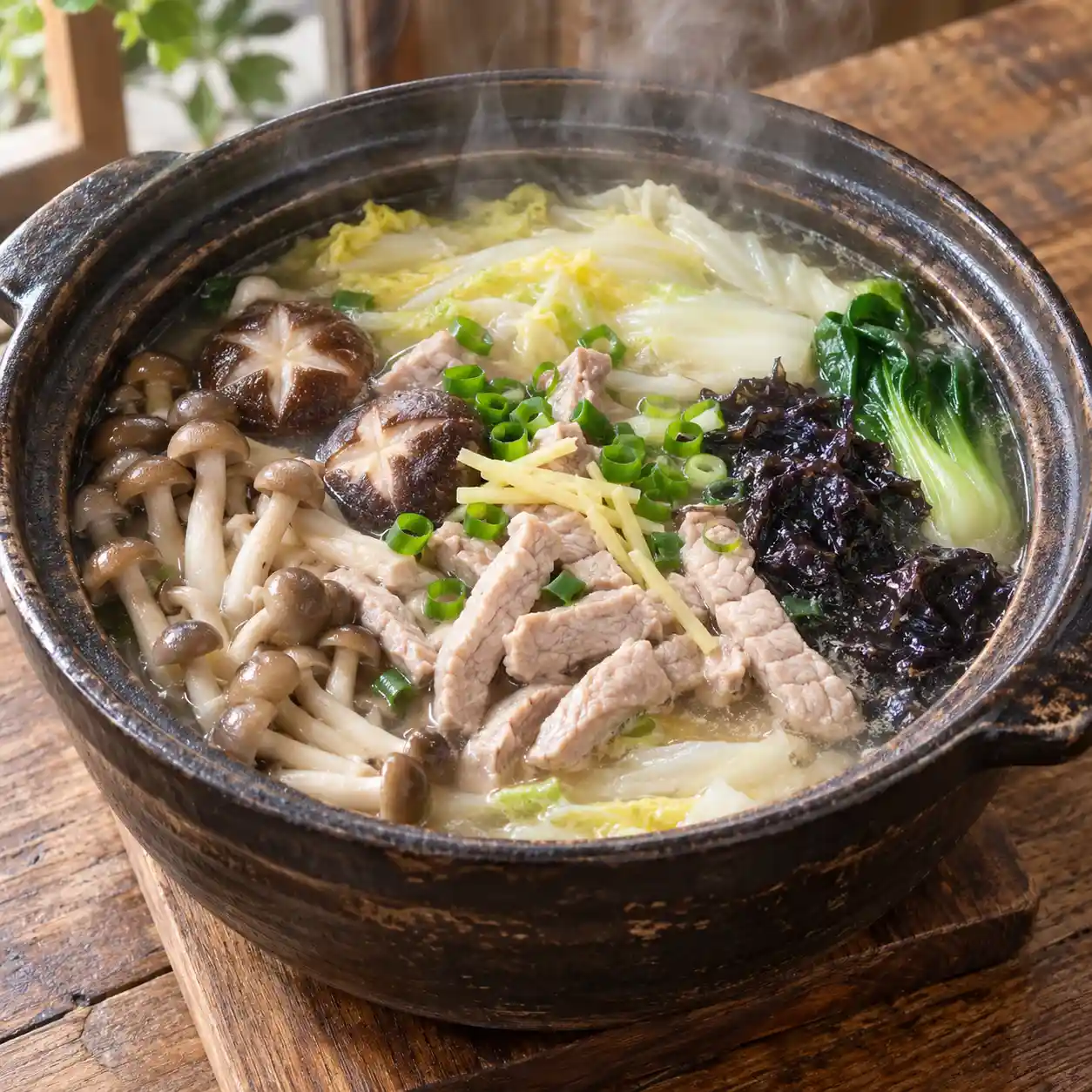 味噌豬柳鴻喜菇小火鍋