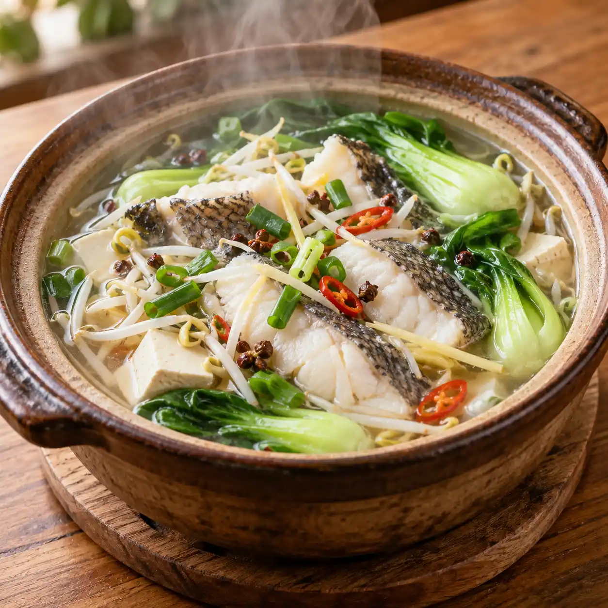 鱸魚青江菜砂鍋