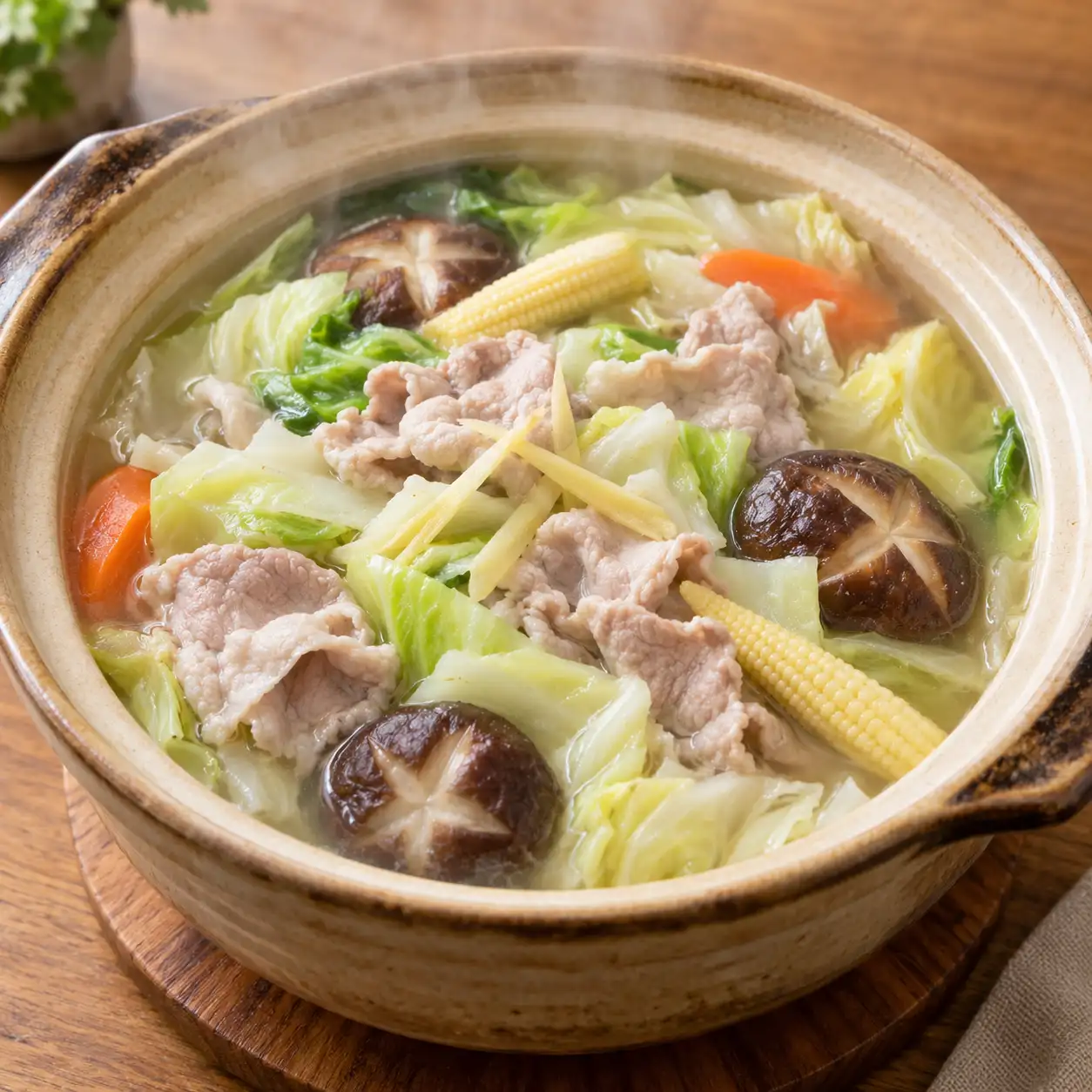 豬肉片高麗菜蔬菜煲