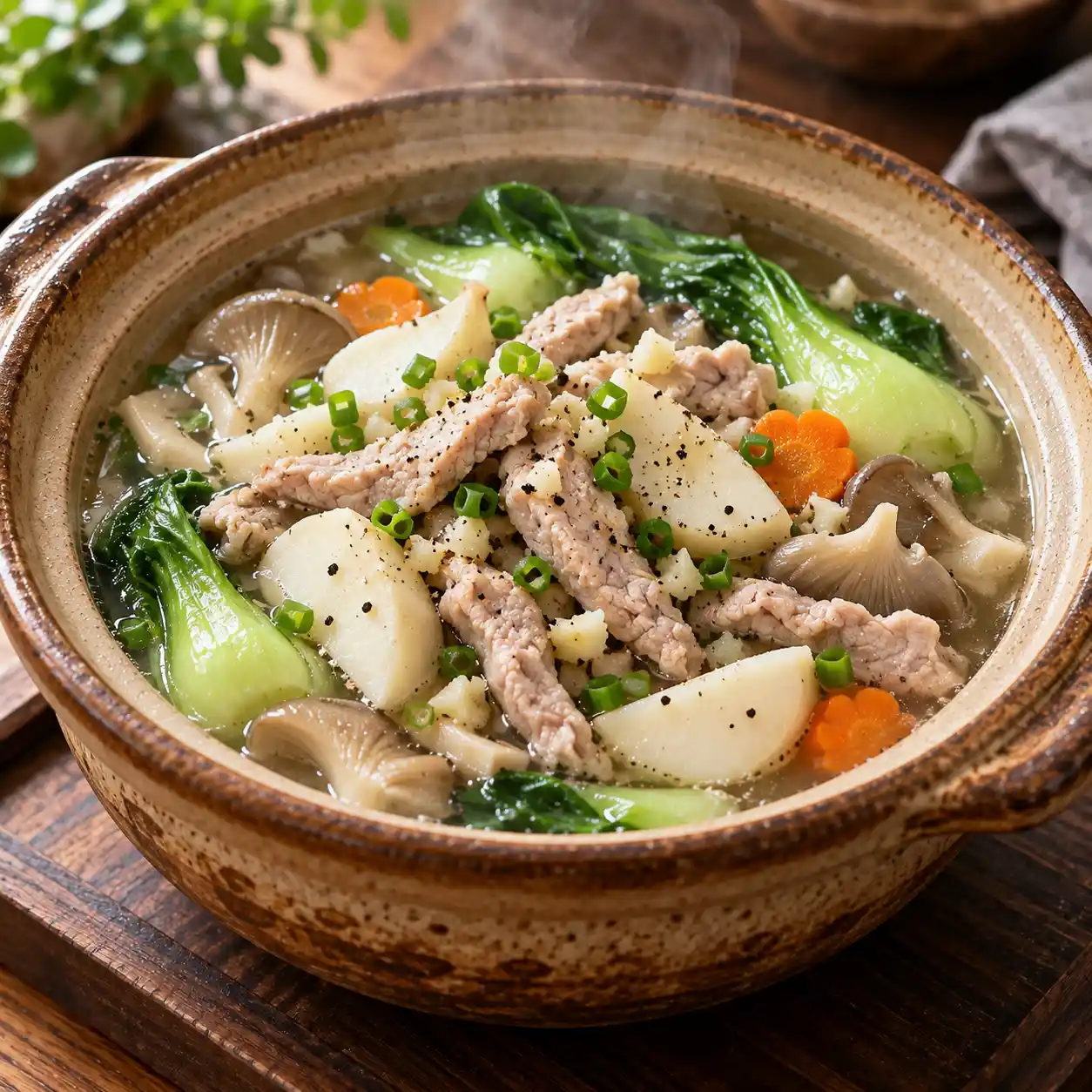 瘦肉絲菱角砂鍋