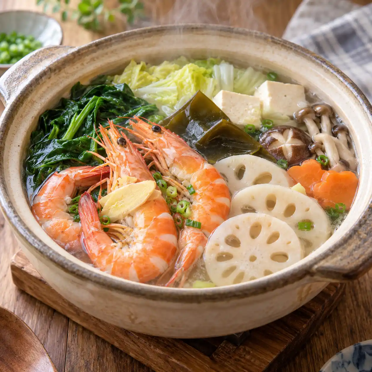 草蝦蓮藕昆布鍋