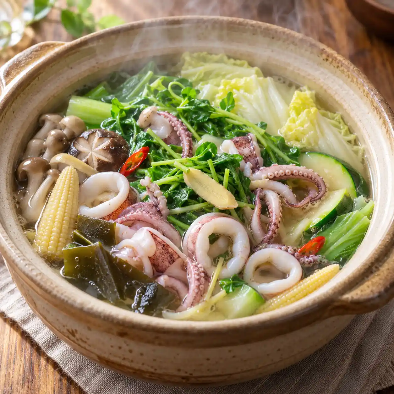 小卷豆苗蔬菜煲
