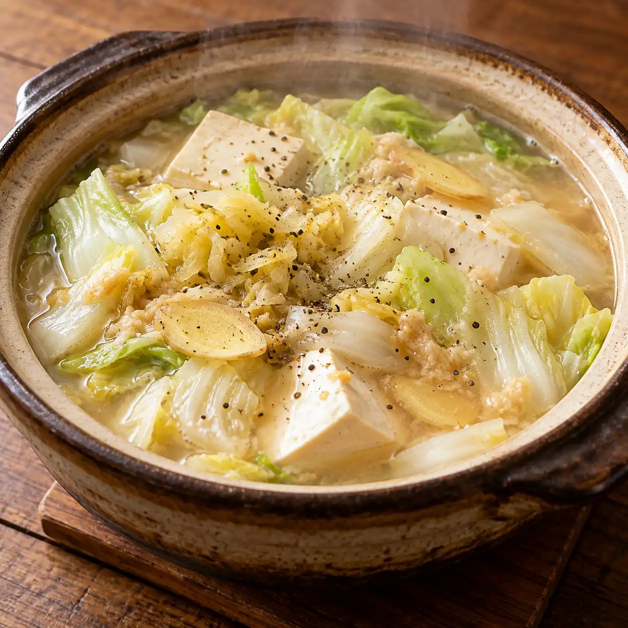 味噌嫩豆腐高麗菜豆腐煲