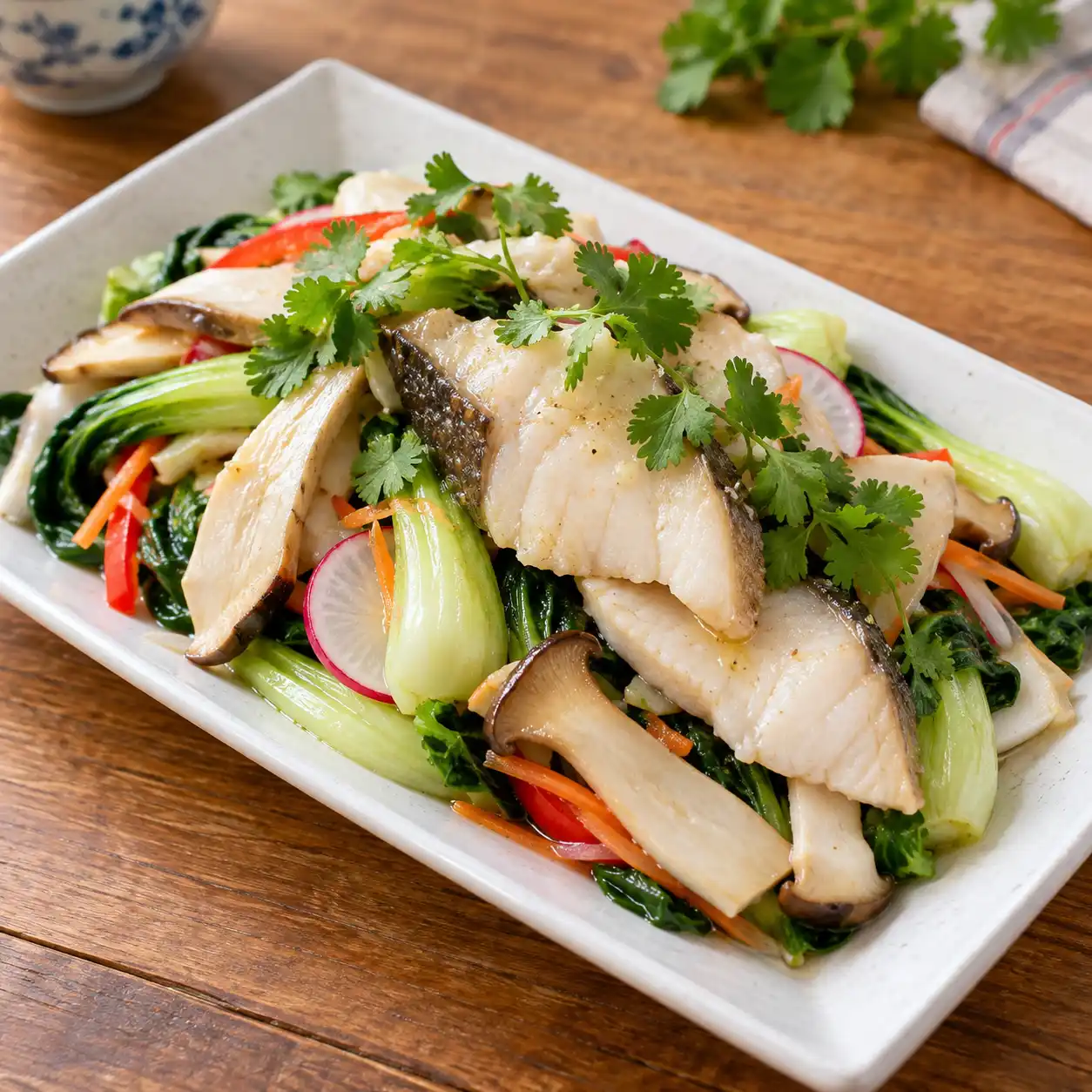 薄鹽油鱈魚小白菜冷拌