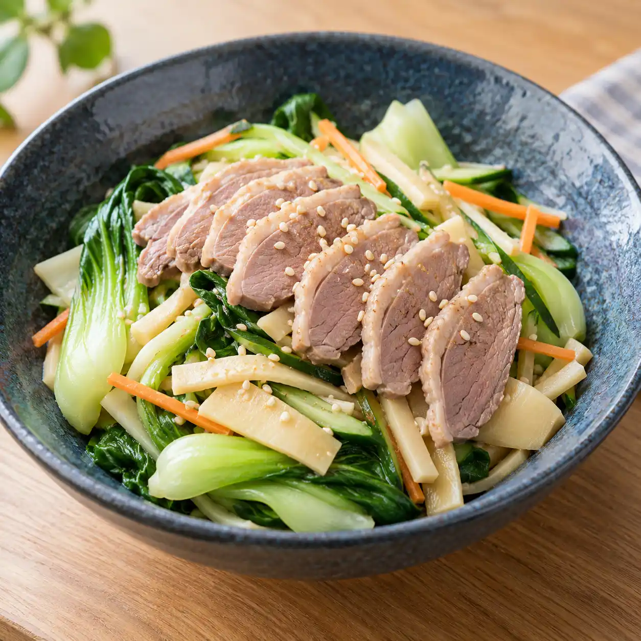鴨胸青江菜涼拌