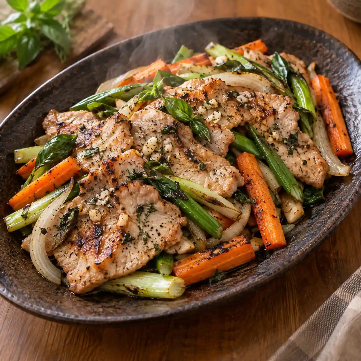 羅勒烤豬肉片