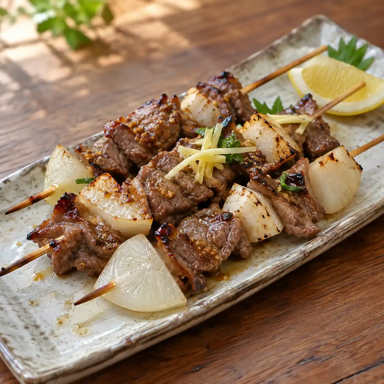 味噌牛肉片山藥串烤