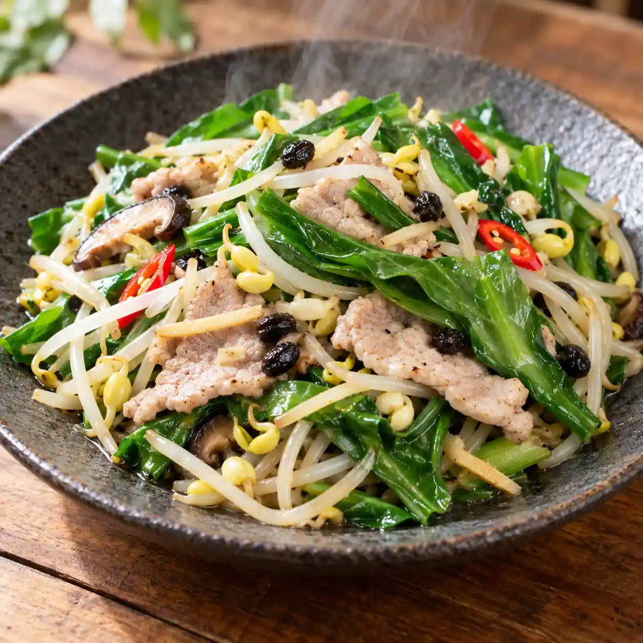 蔭豉豬肉片黃豆芽