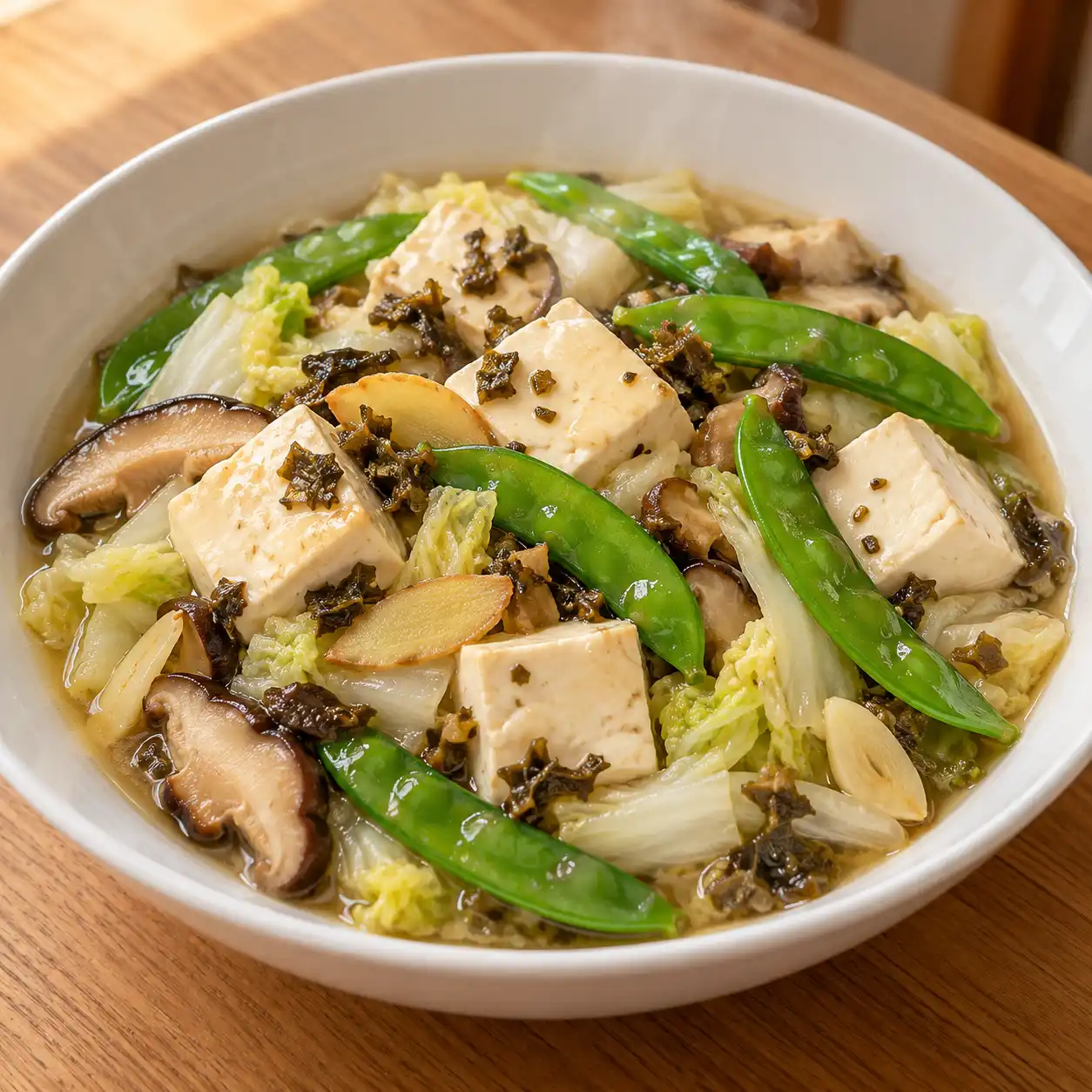 梅干嫩豆腐荷蘭豆