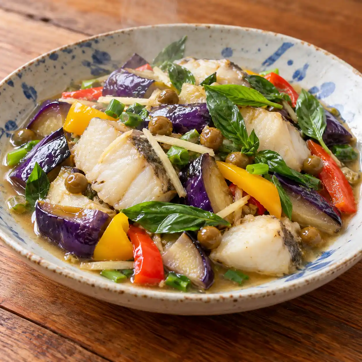 破布子鱈魚茄子