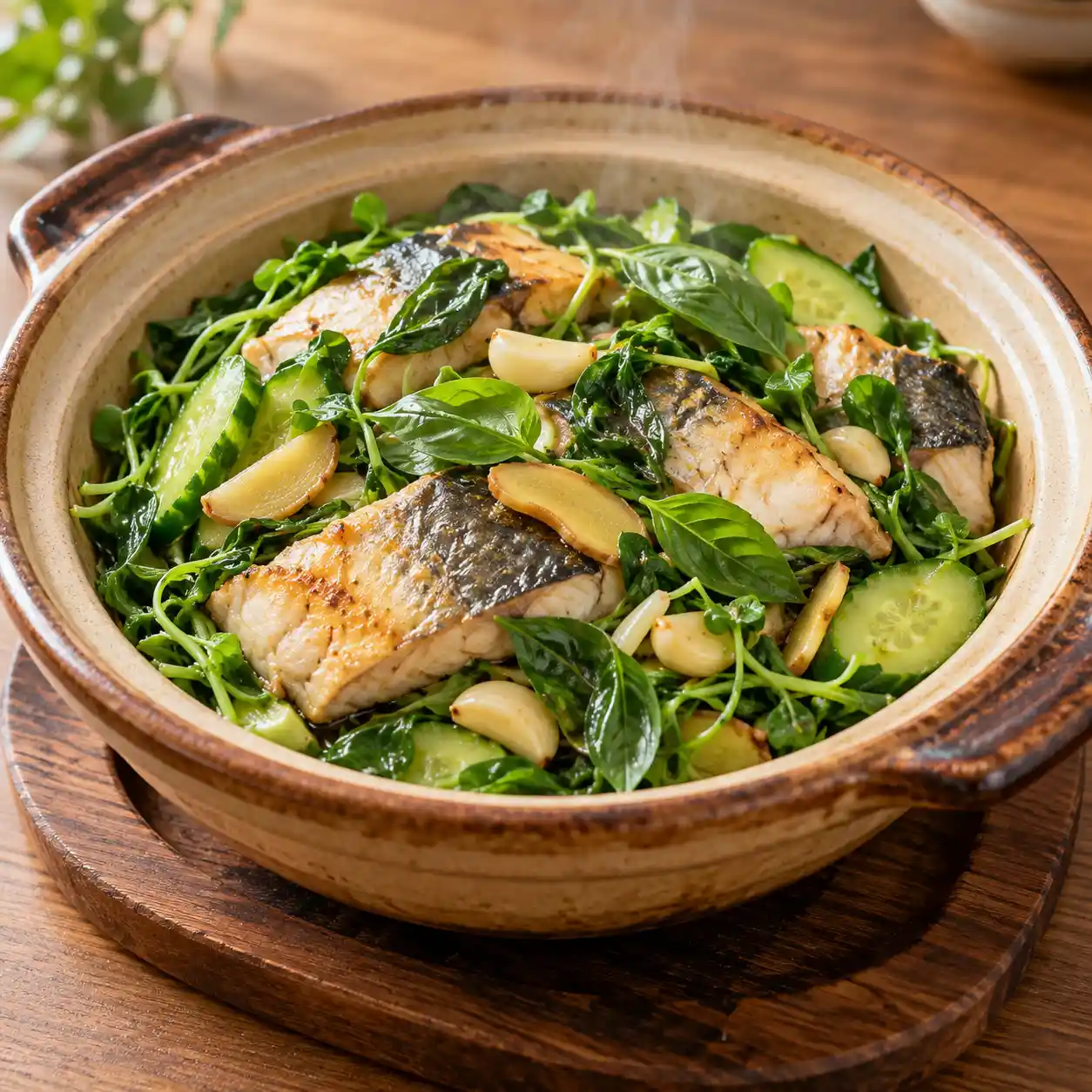 少油三杯虱目魚豆苗